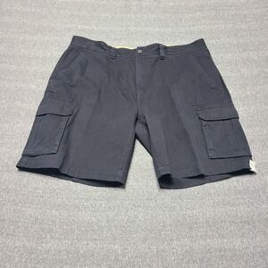 ST JOHN'S BAY Mens Cargo Shorts Black Size 44 Cotton Flat Front Pockets